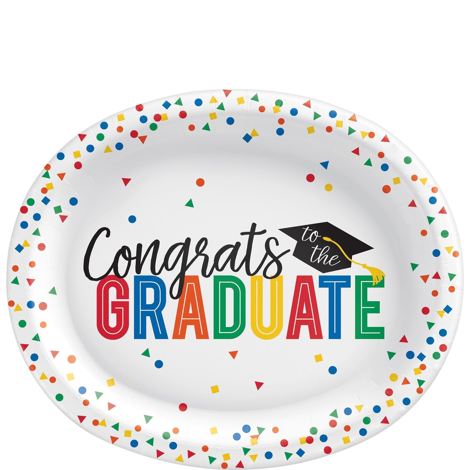Graduation Party Supplies Kit for 20 with Decorations, Banners, Plates, Napkins, Cups - Graduation Brights
